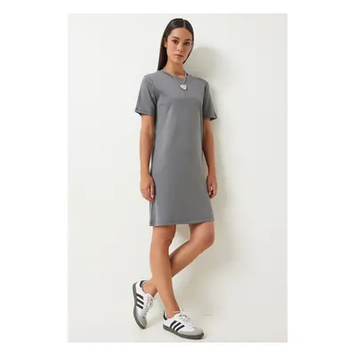 Happiness İstanbul Women's Smoked Crew Neck Knitted Dress