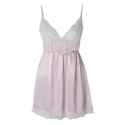 Trendyol Pink Satin Lace Detailed Rope Strap Knitted Babydoll