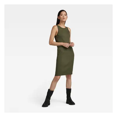 G-STAR Dress - Engineered rib tank dress green