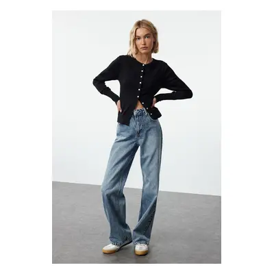 Trendyol Blue Premium More Sustainable Normal Waist Wide Leg Jeans