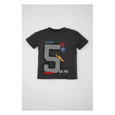 DEFACTO Baby Boy Crew Neck Vehicle Printed Short Sleeve T-Shirt