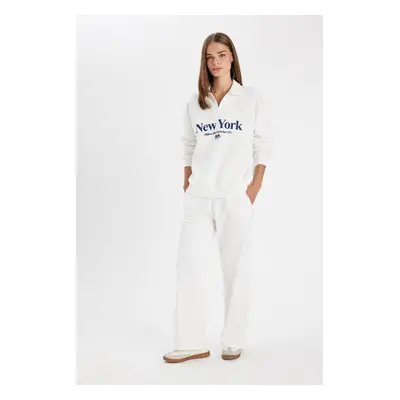 DEFACTO Wide Leg Pocket Basic Plain Wide Leg Sweatpants