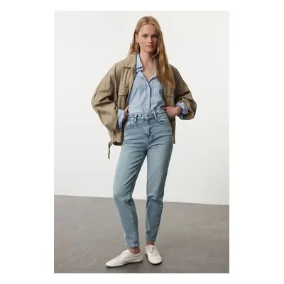 Trendyol Light Blue Normal Waist Slim Mom Jeans