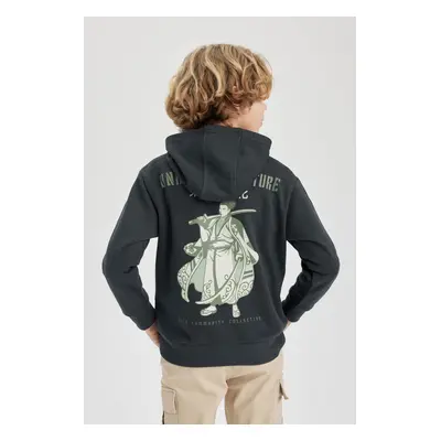 DEFACTO Boy's Back Printed Hooded Sweatshirt