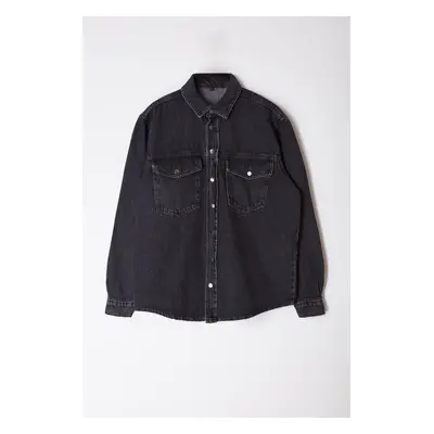 Trendyol Anthracite Unisex Denim Jeans Shirt Jacket