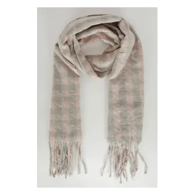 DEFACTO Women's Checkered Tasseled Knitwear Scarf