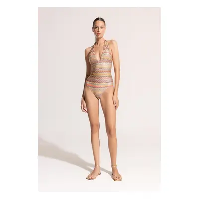 Ayje x DeFacto Weightlifting Neck Patterned Swimsuit