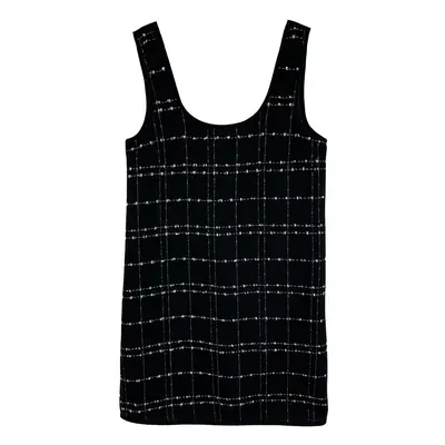 Trendyol Black Plaid / Checkered Mini Tweed Vest Woven Dress