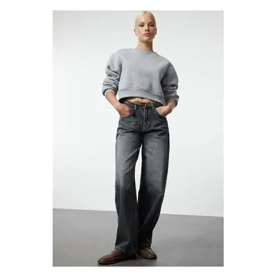 Trendyol Gray More Sustainable Normal Waist Skater Jeans