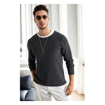 60226 Dewberry Knitwear Menswear Sweater-ANTHRACITE