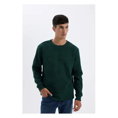 DEFACTO Regular Fit Crew Neck Waffle Long Sleeve T-Shirt