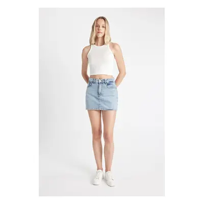 DEFACTO Normal Waist Jean Shorts Skirt