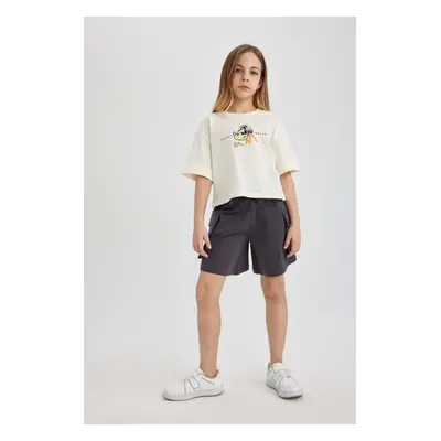 DEFACTO Girls Cargo Pocket Elastic Waist Shorts