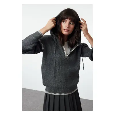 Trendyol Anthracite Soft Texture Knitted Sweater