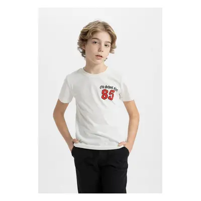 DEFACTO Boy&#39;s Crew Neck Printed Short Sleeve T-Shirt