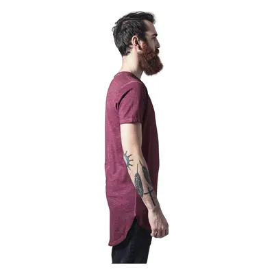 Long Back Shaped Spray Dye Tee vínové