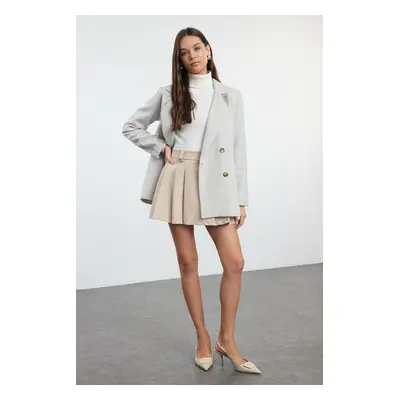 Trendyol Gray Regular Lined Buttoned Woven Jacket