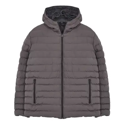 Trendyol Anthracite Regular Fit Hooded Winter Coat