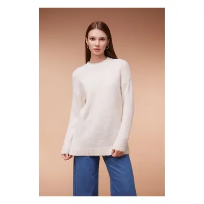 DEFACTO Regular Fit Crew Neck Basic Plain Knitwear Sweater Tunic