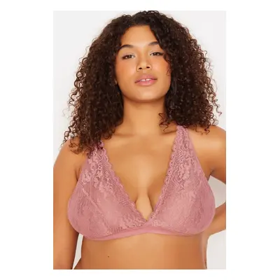 Trendyol Curve Dried Rose Lace Bralette Bra