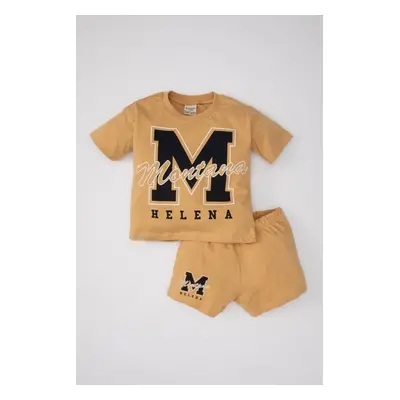 DEFACTO Baby Boy 2-Piece Set Printed Short Sleeve T-Shirt Shorts