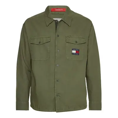 Tommy Jeans Shirt - TJM SPRING DOBBY COACH SHIRT green