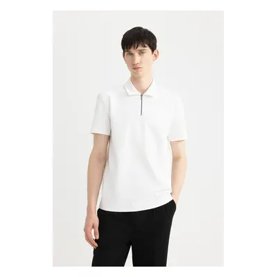 DEFACTO Regular Fit Zipper Collar Short Sleeve Polo T-Shirt