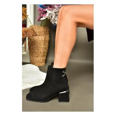 Fox Shoes R241466502 Women's Black Suede Thick Sole Boots