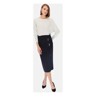 Potis & Verso Woman's Skirt Zaira Navy Blue