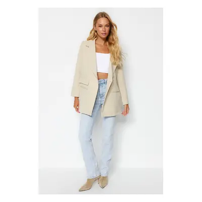 Trendyol Stone Oversize Lined Woven Blazer Jacket