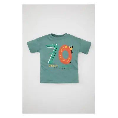 DEFACTO Baby Boy Crew Neck Printed Short Sleeve T-Shirt