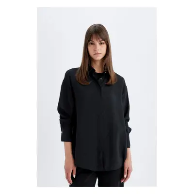 DEFACTO Relax Fit Modal Long Sleeve Shirt Tunic