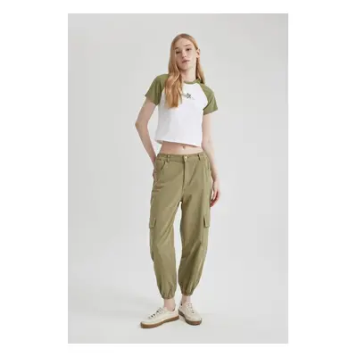 DEFACTO Cool Jogger Pants Gabardine Fabric Normal Waist Basic Plain Cargo Pocket