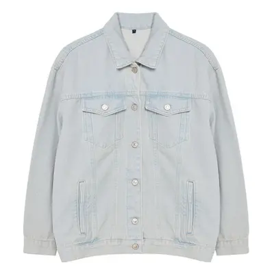 Trendyol Light Blue Oversize Denim Jacket