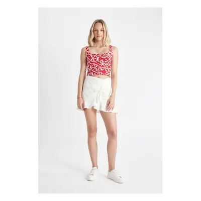 DEFACTO Linen Mini Skirt