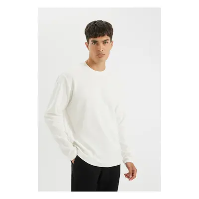 DEFACTO Regular Fit Crew Neck Waffle Long Sleeve T-Shirt