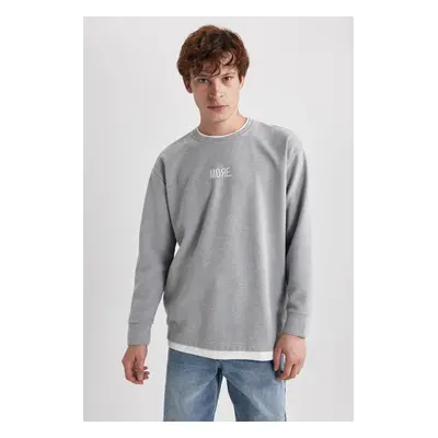 DEFACTO Oversize Fit Crew Neck Printed Sweatshirt