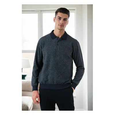 77856 Dewberry Polo Neck Mens Sweater-NAVY BLUE