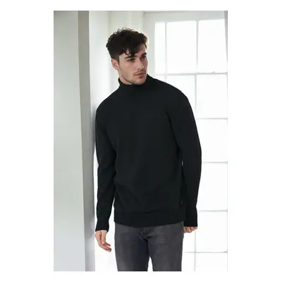 75046 Dewberry Turtleneck Mens Sweater-BLACK