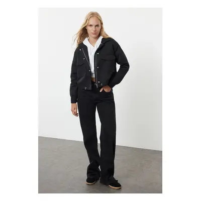 Trendyol Black Oversize Molded Thin Jacket Coat