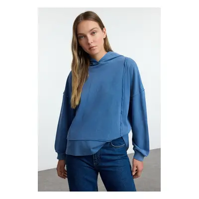 Trendyol Indigo wash Knitted Sweatshirt