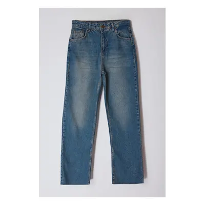 Trendyol Blue High Waist Straight Jeans