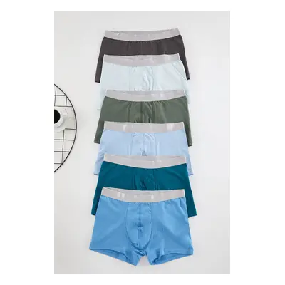 Trendyol 7-Pack Plain/Patterned Cotton Boxer