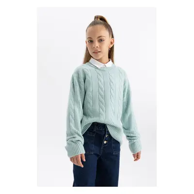 DEFACTO Girl's Crew Neck Knitwear Sweater