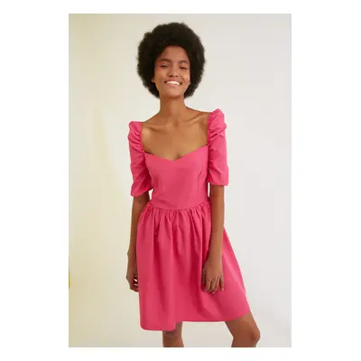 Trendyol Fuchsia Balloon Sleeve Dress