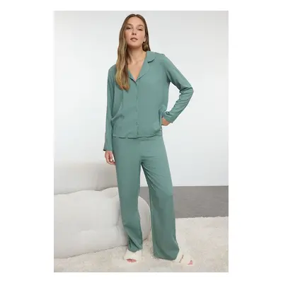 Trendyol Green Viscose Woven Pajama Set