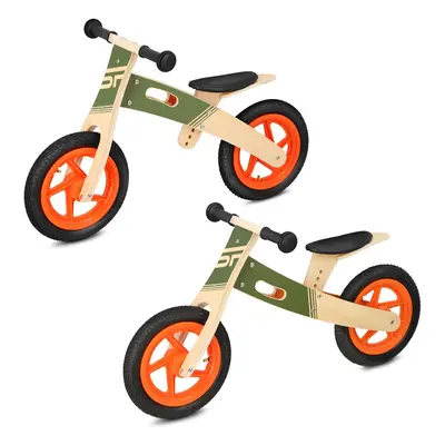 Spokey WOO-RIDE DUO Dětské dřevěné odrážedlo 2v1, khaki