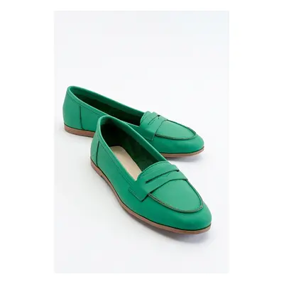 LuviShoes F02 Women's Green Skin Women's Flats