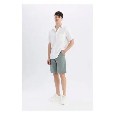 DEFACTO Regular Fit Straight Leg Gabardine Bermuda Shorts