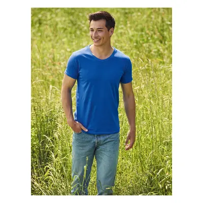 Blue Men's T-shirt Iconic V-Neck Fruit of the Loom